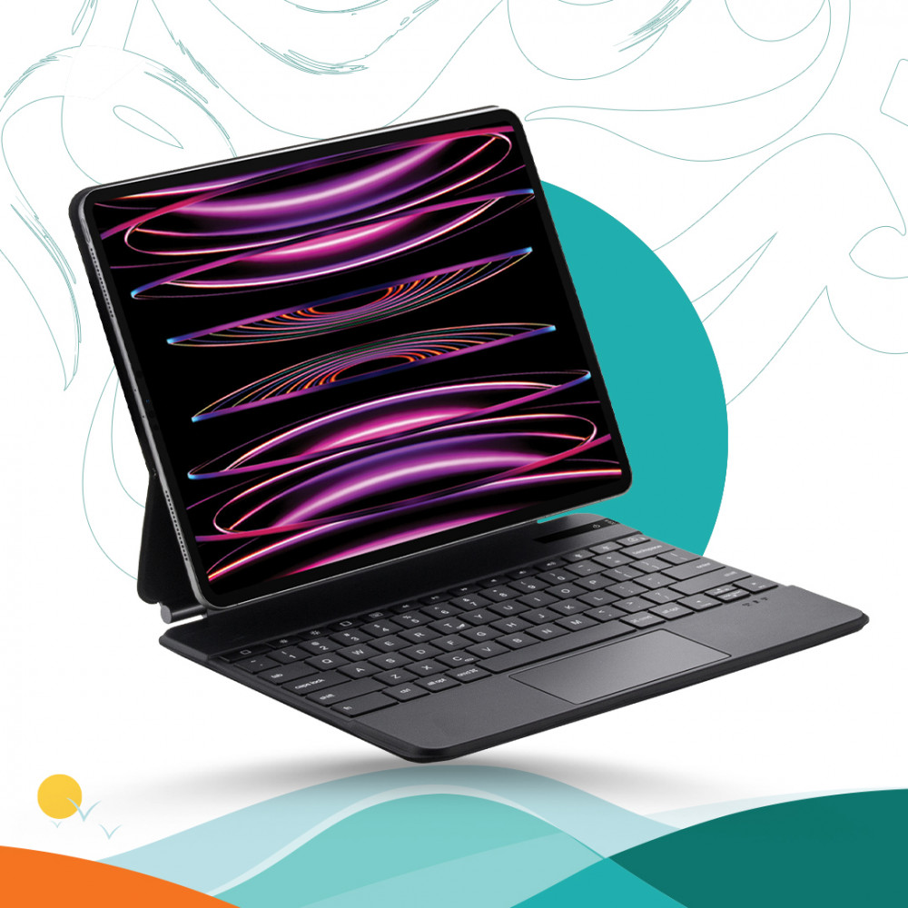 كيبورد ماجيك لاسلكي للايباد من iwin عربي + انجليزي - أسود